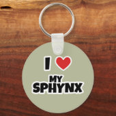 私はスフィンクス猫が大好き キーホルダー (正面)