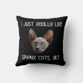 私はスフィンクス猫が好きなんだよね? クッション (裏面)