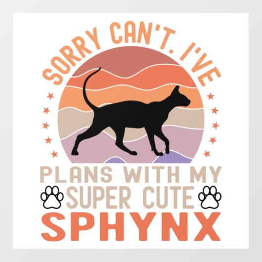 私はスフィンクス猫と一緒に計画を立てている ウィンドウサイン (シート)