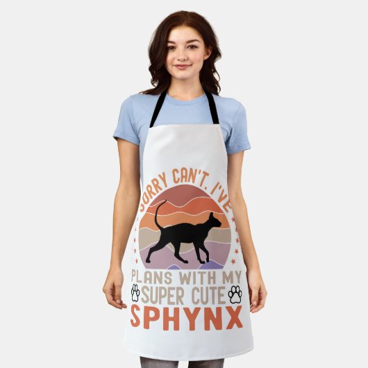 私はスフィンクス猫と一緒に計画を立てている エプロン (着用した状態)