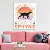 私はスフィンクス猫と一緒に計画を立てている キャンバスプリント (インサイチュ (リビング))