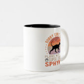 私はスフィンクス猫と一緒に計画を立てている ツートーンマグカップ (正面右)