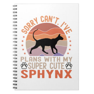 私はスフィンクス猫と一緒に計画を立てている ノートブック