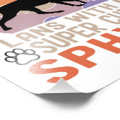 私はスフィンクス猫と一緒に計画を立てている フォトプリント (角)