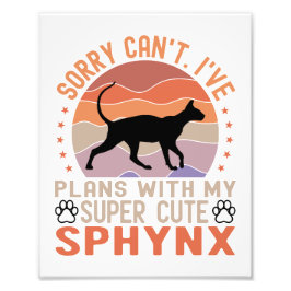 私はスフィンクス猫と一緒に計画を立てている フォトプリント           