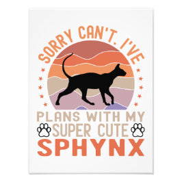 私はスフィンクス猫と一緒に計画を立てている フォトプリント           