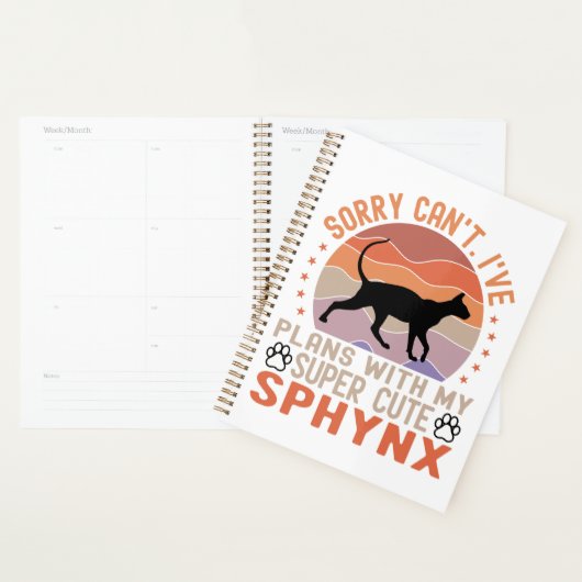 私はスフィンクス猫と一緒に計画を立てている プランナー手帳 (ディスプレー)