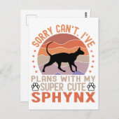 私はスフィンクス猫と一緒に計画を立てている ポストカード (正面/裏面)