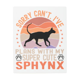 私はスフィンクス猫と一緒に計画を立てている メタルプリント