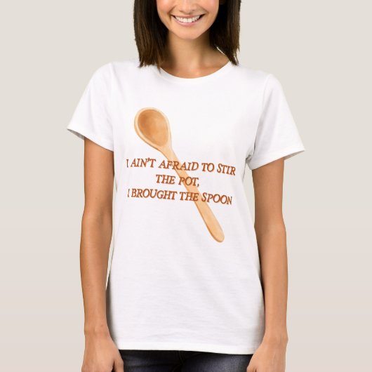 私はスプーンを持ってきた Tシャツ (正面)