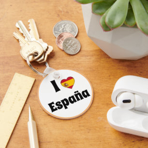 私はスペインとハートが大好き – 国、旅行/スポーツ キーホルダー