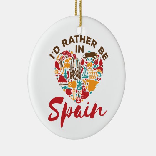 私はスペインに行きたい セラミックオーナメント (右)