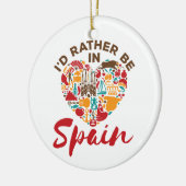 私はスペインに行きたい セラミックオーナメント (左)