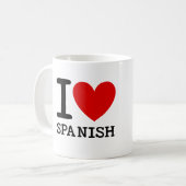 私はスペインのな先生のマグを愛します コーヒーマグカップ (正面左)