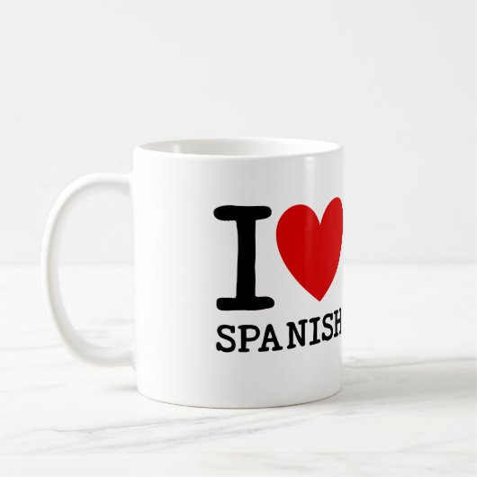 私はスペインのな先生のマグを愛します コーヒーマグカップ (左)