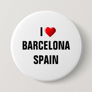 私はスペインのバルセロナを愛している 缶バッジ