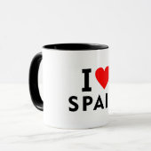 私はスペインの国が大好きで、ハート旅行観光も好きだ マグカップ (正面左)