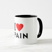私はスペインの国が大好きで、ハート旅行観光も好きだ マグカップ (正面右)