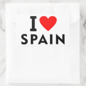私はスペインの国が大好きで、ハート旅行観光も好きだ 長方形シール (バッグ)