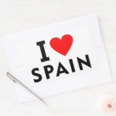 私はスペインの国が大好きで、ハート旅行観光も好きだ 長方形シール (封筒)