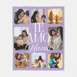 私はスペインの愛あなた母パープル薄紫8写真ギフト フリースブランケット