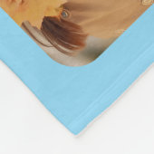 私はスペインの愛あなた母ライトブルー8写真ギフト フリースブランケット (角)