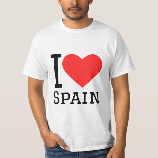 私はスペインの正方形のステッカーが大好き Tシャツ (正面)