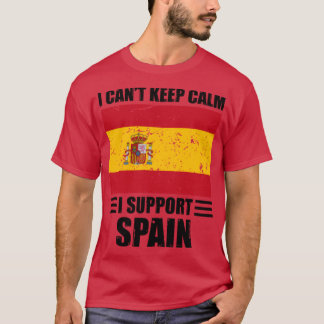 私はスペイン保のサッカーの世界のクーをサポートして落ち着けない Tシャツ