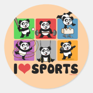 私はスポーツパンダが大好き ラウンドシール