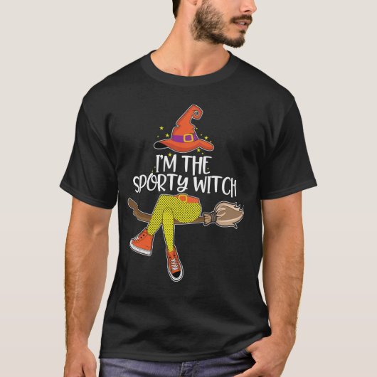 私はスポーティな魔女ハロウィンマッチングだ Tシャツ (正面)