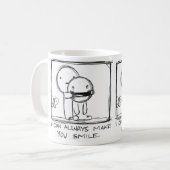 私はスマイルのコップを作ってもいいです コーヒーマグカップ (正面左)
