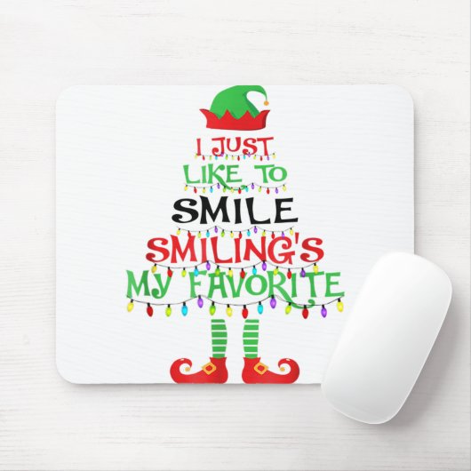 私はスマイル笑いの私のクリスマスが好お気に入りのき マウスパッド (マウス)