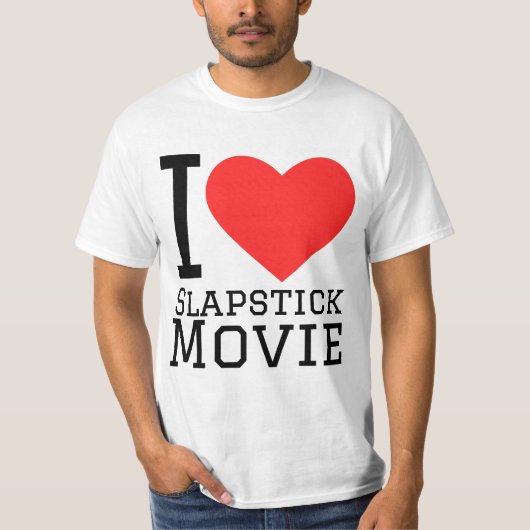 私はスラップスティック映画が大好きだ Tシャツ (正面)