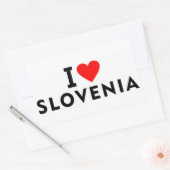 私はスロベニアの国が大好きで、ハート旅行観光も好きだ 長方形シール (封筒)