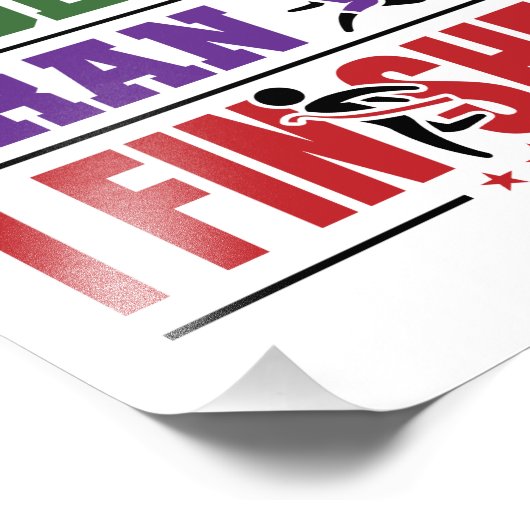 私はスワム私はトライアスロン走レースを終えた私は乗った フォトプリント (角)