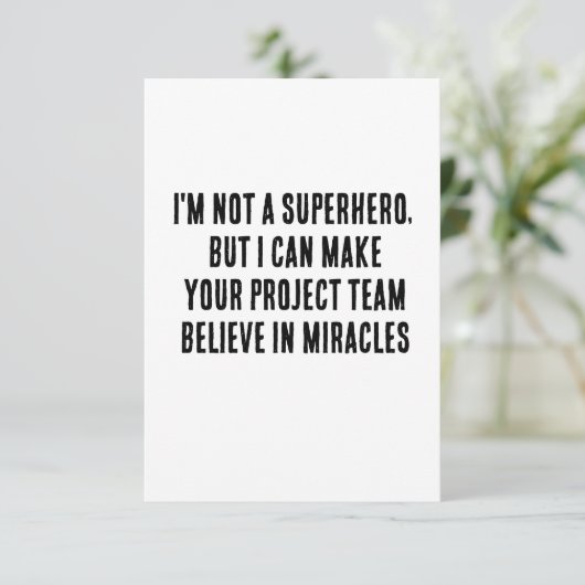 私はスーパーヒーローではないが、あなたのプロジェクトを作ることができる サンキューカード (スタンド正面)