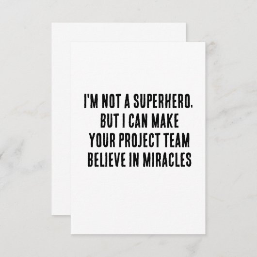私はスーパーヒーローではないが、あなたのプロジェクトを作ることができる サンキューカード (正面/裏面)