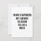 私はスーパーヒーローではないが、税制代を稼ぐことができる サンキューカード (正面)