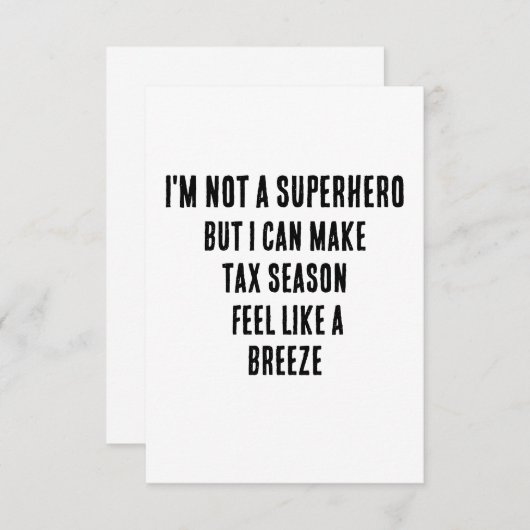 私はスーパーヒーローではないが、税制代を稼ぐことができる サンキューカード (正面/裏面)