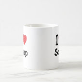 私はスープハートTシャツが大好き コーヒーマグカップ (中央)