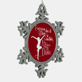 私はス信じノーフレークのペーター・クリスマスを踊る スノーフレークピューターオーナメント (左)