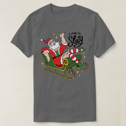 私はス来レードラッグおもしろいサンタクロース1 Tシャツ (デザイン正面)