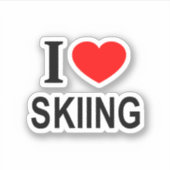 私はス❤️キー大好きハートスキーIビニール シール (正面)