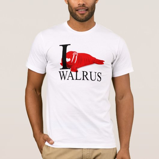 私はセイウチのTシャツを愛します Tシャツ (正面)