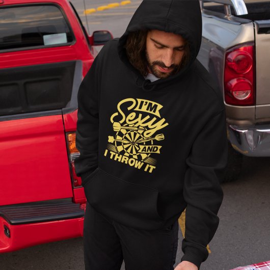 私はセクシーで私はそれを投げる – いけな Dart Lover パーカ