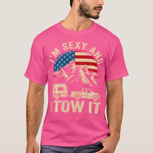 私はセクシーで、私はそれを引くBigfootキャンプの木々Hikiハイキング Tシャツ (正面)