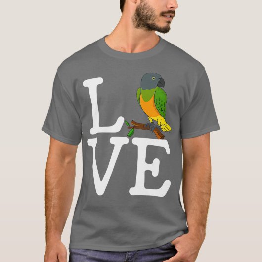 私はセネガルのオウムが大好きだ Tシャツ (正面)