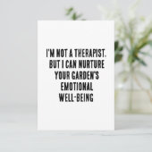 私はセラピストではないが、あなたの庭を育てることができる サンキューカード (スタンド正面)