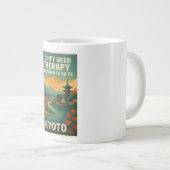 私はセラピーは必要ない、私はただ京都に行く必要がある ジャンボコーヒーマグカップ (正面右)