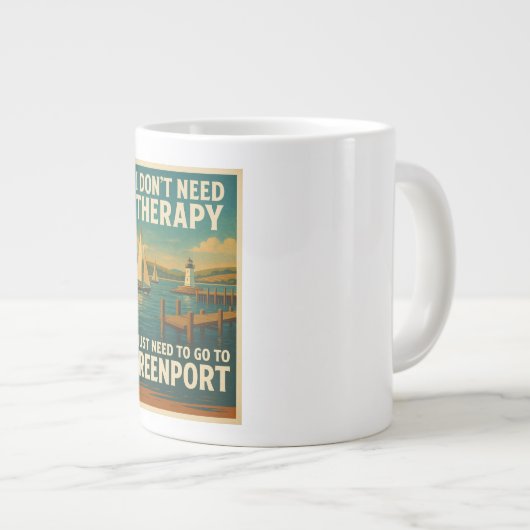 私はセラピーは必要ない、私はちょうどグリーンポートが必要だ ジャンボコーヒーマグカップ (正面右)
